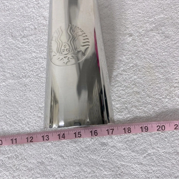 Starbucks Chrome Stainless Steel Siren Logo Cold Cup Tumbler 24oz No Straw - Picture 15 of 16